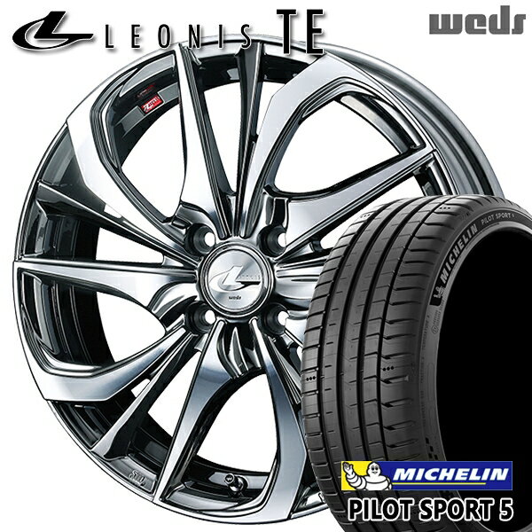 【取付対象】アクア ヤリス 205/40R17 84Y XL ミシュラン パイロットスポーツ5 Weds レオニス TE BMCMC (ブラックメタルコート/ミラーカット) 17インチ 6.5J 4H100 サマータイヤホイールセット