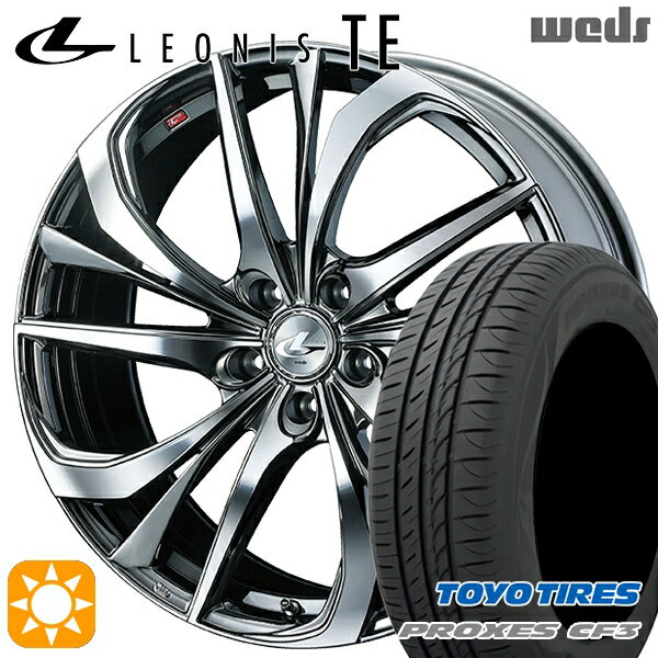 【取付対象】アイシス ノア/ヴォクシー 215/45R17 91W XL トーヨー プロクセス CF3 Weds レオニス TE BMCMC (ブラックメタルコート/ミラーカット) 17インチ 7.0J 5H114.3 サマータイヤホイールセット