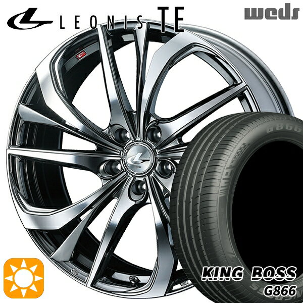 【取付対象】225/45R18 95W XL キングボス G866 Weds レオニス TE BMCMC (ブラックメタルコート/ミラーカット) 18インチ 7.0J 5H114.3 サマータイヤホイールセット