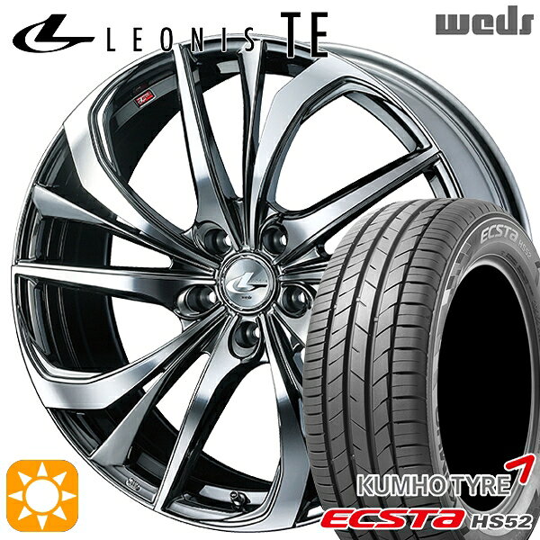 【取付対象】C-HR カローラクロス 215/60R17 100V XL クムホ エクスタ HS52 Weds レオニス TE BMCMC (ブラックメタルコート/ミラーカット) 17インチ 7.0J 5H114.3 サマータイヤホイールセット