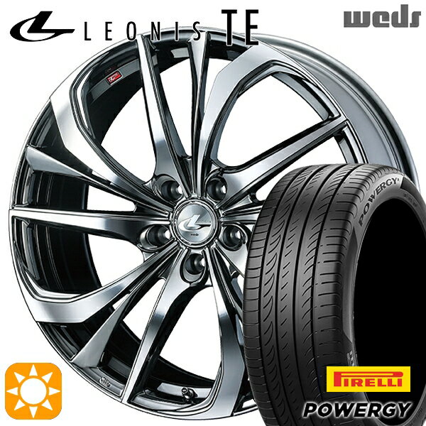 【取付対象】225/40R18 92W XL ピレリ パワジー Weds レオニス TE BMCMC (ブラックメタルコート/ミラーカット) 18インチ 7.0J 5H114.3 サマータイヤホイールセット