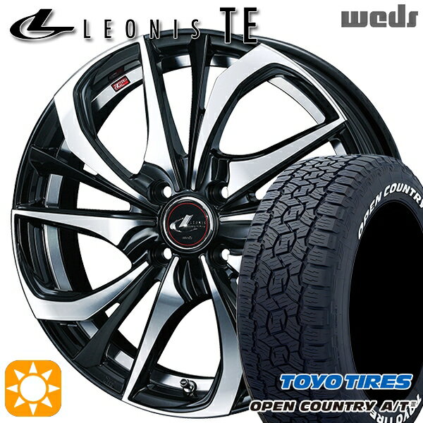 【取付対象】ライズ ロッキー 215/70R16 100T トーヨー オープンカントリーA/T3 ホワイトレター Weds レオニス TE PBMC (パールブラック ミラーカット) 16インチ 6.0J 4H100 サマータイヤホイールセット