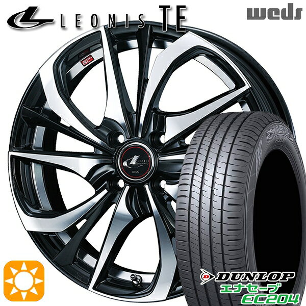 【取付対象】165/50R15 76V XL ダンロップ エナセーブ EC204 Weds レオニス TE PBMC (パールブラック ミラーカット) 15インチ 4.5J 4H100 サマータイヤホイールセット