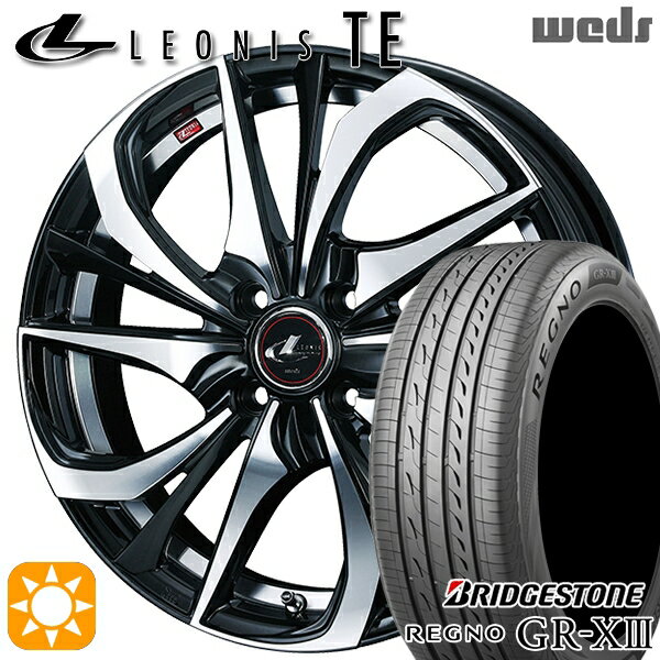 【取付対象】アクア ヤリス 195/50R16 84V ブリヂストン レグノ GR-X3 Weds レオニス TE PBMC (パールブラック ミラーカット) 16インチ 6.0J 4H100 サマータイヤホイールセット