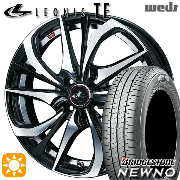 【取付対象】165/50R16 75V ブリヂストン ニューノ Weds レオニス TE PBMC (パールブラック ミラーカット) 16インチ 5.0J 4H100 サマータイヤホイールセット