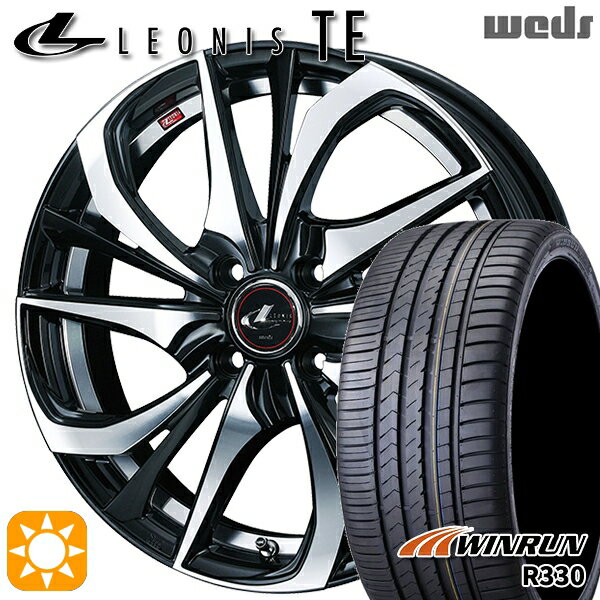 【取付対象】195/40R17 81W XL ウィンラン R330 Weds レオニス TE PBMC (パールブラック ミラーカット) 17インチ 6.5J 4H100 サマータイヤホイールセット