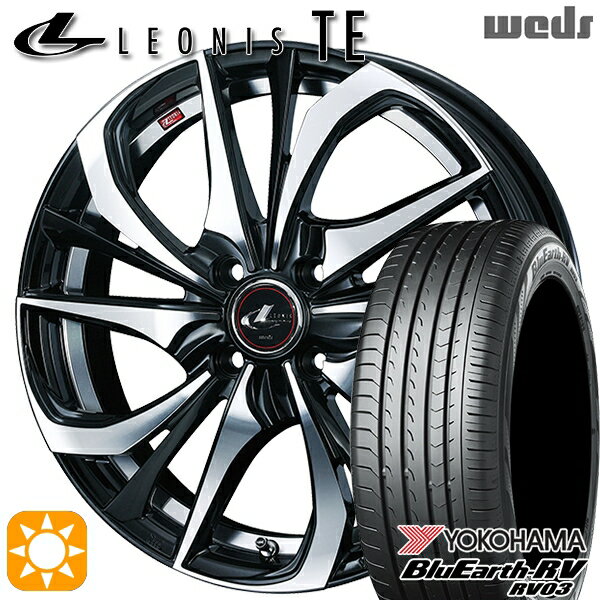 【取付対象】ライズ ロッキー 205/60R16 96H XL ヨコハマ ブルーアース RV03 Weds レオニス TE PBMC (パールブラック ミラーカット) 16インチ 6.0J 4H100 サマータイヤホイールセット
