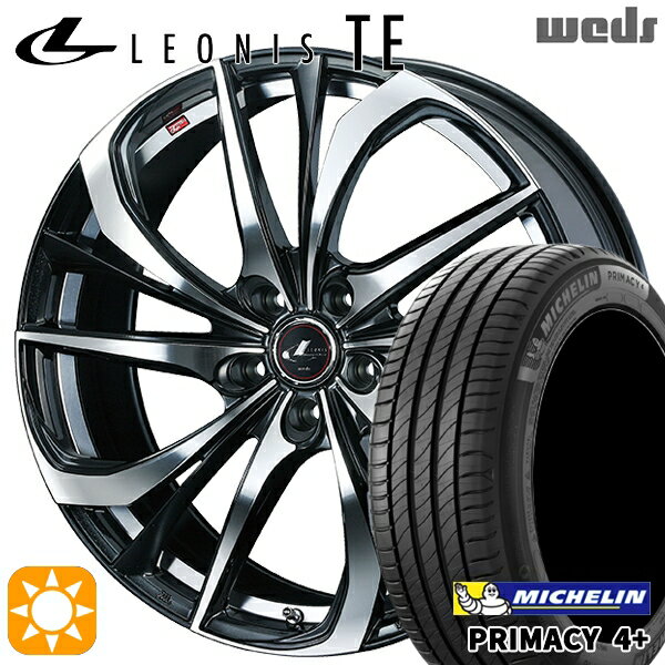 【取付対象】225/55R17 101W XL ミシュラン プライマシー4プラス Weds レオニス TE PBMC (パールブラック ミラーカット) 17インチ 7.0J 5H114.3 サマータイヤホイールセット