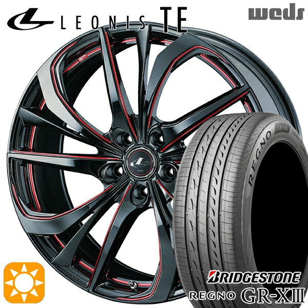 【取付対象】エスクァイア セレナ 205/50R17 89V ブリヂストン レグノ GR-X3 Weds レオニス TE BK/SC[RED] (ブラック/SCマシニング[レッド]) 17インチ 7.0J 5H114.3 サマータイヤホイールセット