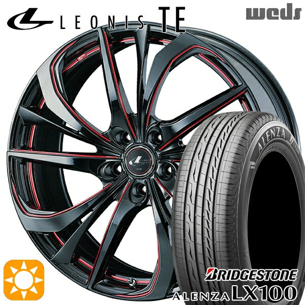 【取付対象】ヴェゼル レガシィ 225/60R18 100H ブリヂストン アレンザ LX100 Weds レオニス TE BK/SC[RED] (ブラック/SCマシニング[レッド]) 18インチ 7.0J 5H114.3 サマータイヤホイールセット