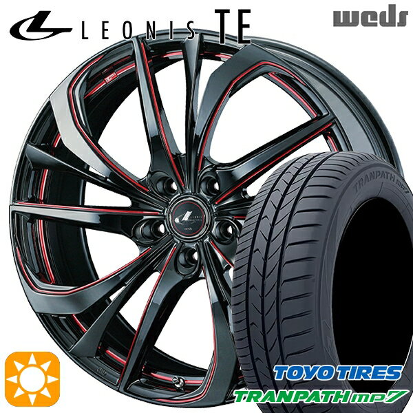 【取付対象】215/60R17 96H トーヨー トランパス mp7 Weds レオニス TE BK/SC[RED] (ブラック/SCマシニング[レッド]) 17インチ 7.0J 5H100 サマータイヤホイールセット