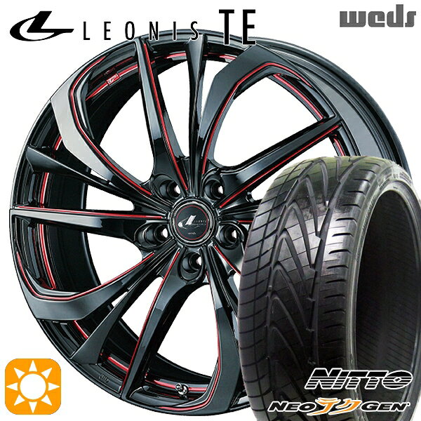 【取付対象】225/30R20 85W ニットー NEOテクGEN Weds レオニス TE BK/SC[RED] (ブラック/SCマシニング[レッド]) 20インチ 8.5J 5H114.3 サマータイヤホイールセット