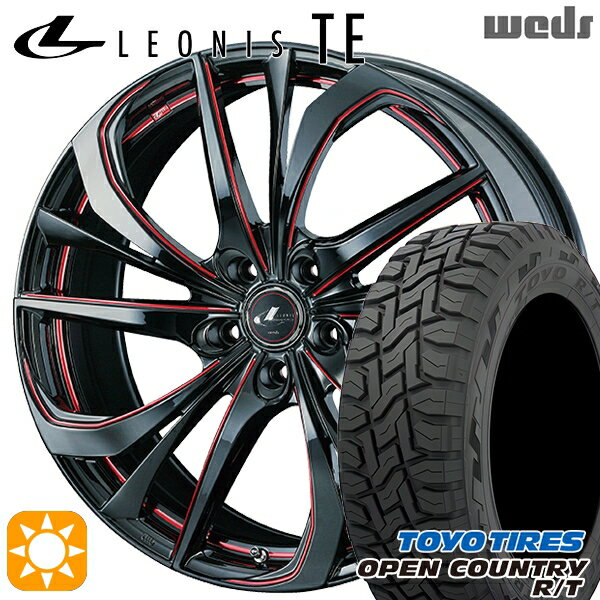 【取付対象】エクストレイル フォレスター 225/60R17 99Q トーヨー オープンカントリー R/T Weds レオニス TE BK/SC[RED] (ブラック/SCマシニング[レッド]) 17インチ 7.0J 5H114.3 サマータイヤホイールセット