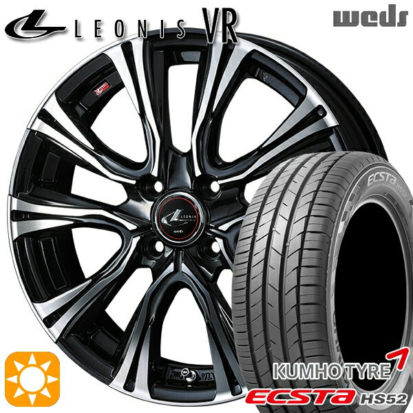 【取付対象】195/45R16 84V XL クムホ エクスタ HS52 Weds レオニス VR PBMC 16インチ 6.0J 4H100 サマータイヤホイールセット