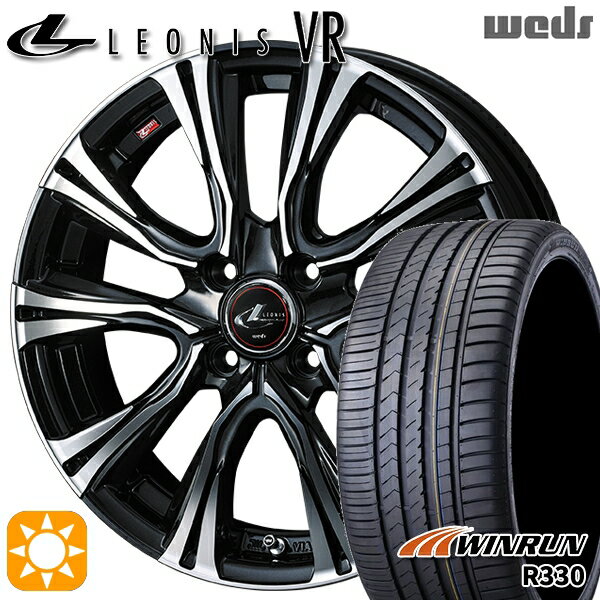 【取付対象】195/45R16 84V XL ウィンラン R330 Weds レオニス VR PBMC 16インチ 6.0J 4H100 サマータイヤホイールセット