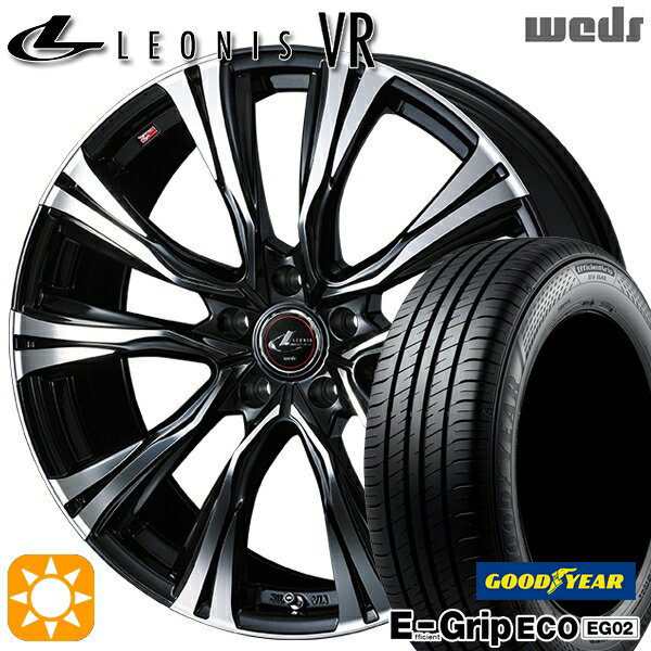 【取付対象】リーフ アクセラ 205/55R16 91V グッドイヤー エフィシェントグリップ EG02 Weds レオニス VR PBMC 16インチ 6.5J 5H114.3 サマータイヤホイールセット