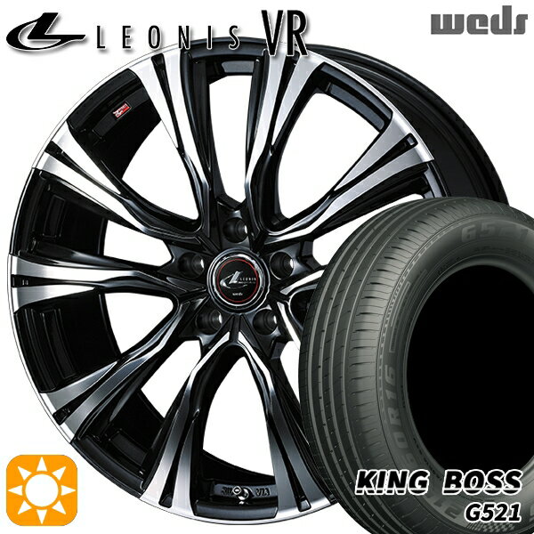 【取付対象】205/60R16 92V キングボス G521 Weds レオニス VR PBMC 16インチ 6.5J 5H114.3 サマータイヤホイールセット