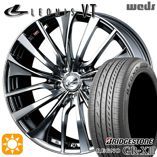 最大2,000円OFFクーポン★マークX スカイライン 225/45R18 95W XL ブリヂストン レグノ GR-X3 Weds レオニス VT BMCMC (ブラックメタルコート ミラーカット) 18インチ 8.0J 5H114.3 サマータイヤホイールセット