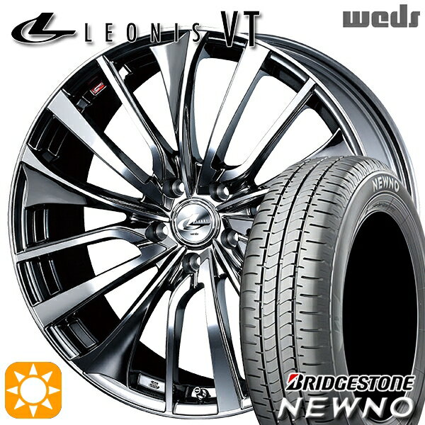 【取付対象】215/45R17 91W XL ブリヂストン ニューノ Weds レオニス VT BMCMC (ブラックメタルコート ミラーカット) 17インチ 7.0J 5H114.3 サマータイヤホイールセット