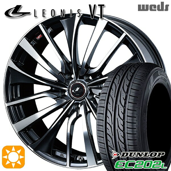 【取付対象】195/65R15 91S ダンロップ エナセーブ EC202L Weds レオニス VT PBMC (パールブラック ミラーカット) 15インチ 6.0J 5H114.3 サマータイヤホイールセット