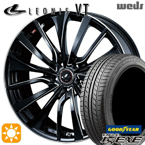 【取付対象】セレナ 215/40R18 89W XL グッドイヤー イーグル LSEXE Weds レオニス VT PBK/SC (パールブラック/SCマシニング) 18インチ 7.0J 5H114.3 サマータイヤホイールセット