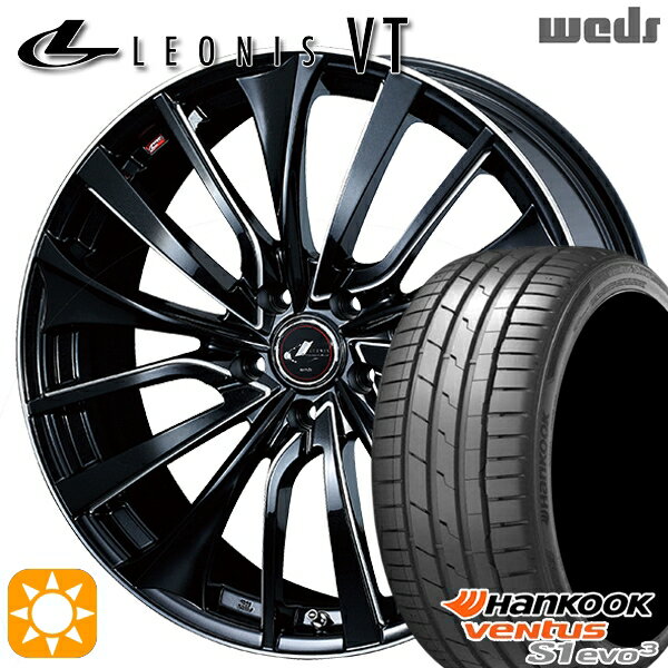 【取付対象】セレナ 215/40R18 89Y XL ハンコック veNtus S1 evo3 K127 Weds レオニス VT PBK/SC (パールブラック/SCマシニング) 18インチ 7.0J 5H114.3 サマータイヤホイールセット