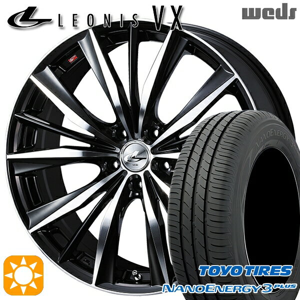 【取付対象】215/45R17 87W トーヨー ナノエナジー3プラス Weds レオニス VX BKMC (ブラック ミラーカット) 17インチ 7.0J 5H114.3 サマータイヤホイールセット
