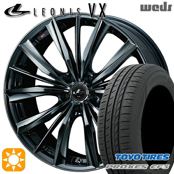 【取付対象】アクセラ アテンザ 215/45R18 93W XL トーヨー プロクセス CF3 Weds レオニス VX BMC1（ブラックメタルコート ワン） 18インチ 7.0J 5H114.3 サマータイヤホイールセット