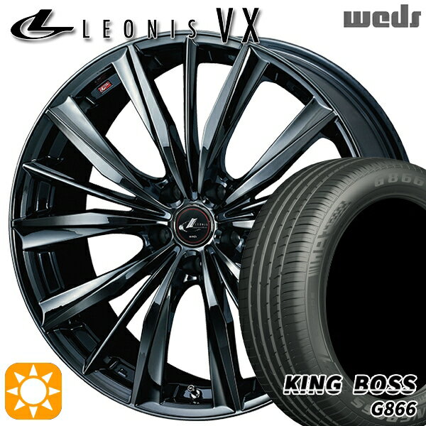 【取付対象】205/50R17 93W XL キングボス G866 Weds レオニス VX 17インチ 7.0J 5H114.3 BMC1（ブラックメタルコート ワン） サマータイヤホイールセット