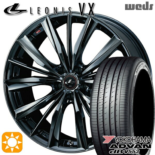 【取付対象】アウトランダー エクストレイル 225/55R18 98V ヨコハマ アドバンデシベル V553 Weds レオニス VX BMC1（ブラックメタルコート ワン） 18インチ 8.0J 5H114.3 サマータイヤホイールセット