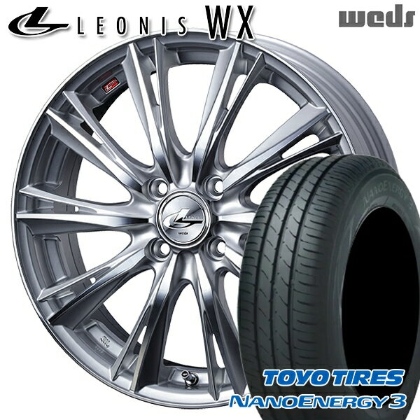 【取付対象】エブリィワゴン 165/60R14 75H トーヨー ナノエナジー3 Weds レオニス VX HSMC (ハイパーシルバー ミラーカット) 14インチ 4.5J 4H100 サマータイヤホイールセット