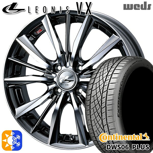 アクア ヤリス 195/50R16 84W コンチネンタル DWS06+ Weds レオニス VX BMCMC (ブラックメタルコート ミラーカット) 16インチ 6.0J 4H100 オールシーズンタイヤホイールセット
