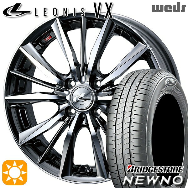 【取付対象】195/45R16 84V ブリヂストン ニューノ Weds レオニス VX BMCMC (ブラックメタルコート ミラーカット) 16インチ 6.0J 4H100 サマータイヤホイールセット