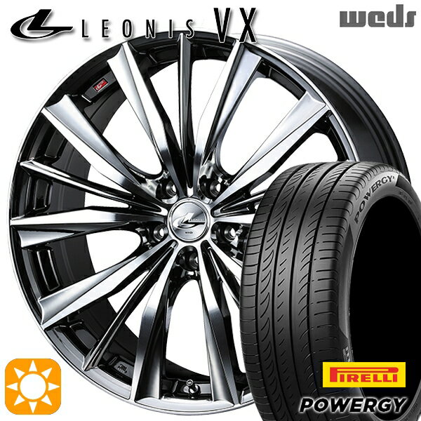 【取付対象】225/40R18 92W XL ピレリ パワジー Weds レオニス VX BMCMC (ブラックメタルコート ミラーカット) 18インチ 7.0J 5H114.3 サマータイヤホイールセット