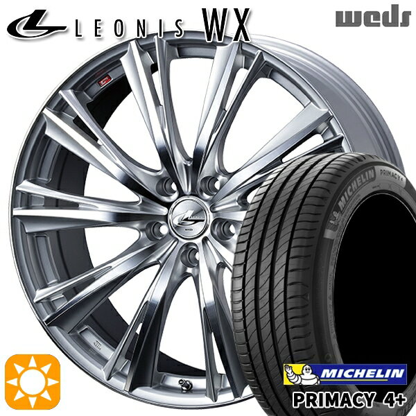 【取付対象】アウトランダー デリカD5 225/55R18 98V ミシュラン プライマシー4プラス Weds レオニス WX HSMC (ハイパーシルバー ミラーカット) 18インチ 7.0J 5H114.3 サマータイヤホイールセット