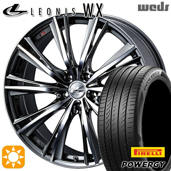 【取付対象】アクセラ アテンザ 215/45R18 93W XL ピレリ パワジー Weds レオニス WX BMCMC (ブラックメタルコート ミラーカット) 18インチ 7.0J 5H114.3 サマータイヤホイールセット