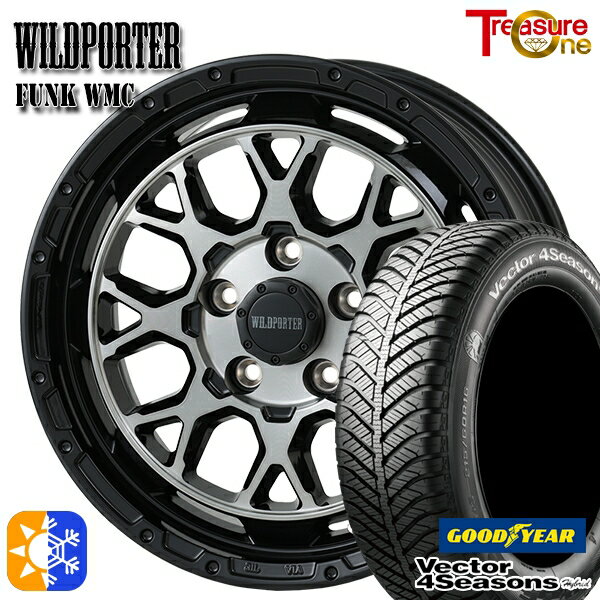 215/65R16 98H グッドイヤー ベクター フォーシーズンズ トレジャーワン ワイルドポーター ファンク WMC BP/BC 16インチ 7.0J 5H114.3 オールシーズンタイヤホイールセット