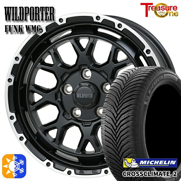 205/55R16 94V XL ミシュラン クロスクライメート2 トレジャーワン ワイルドポーター ファンク WMC MB/RP 16インチ 7.0J 5H114.3 オールシーズンタイヤホイールセット