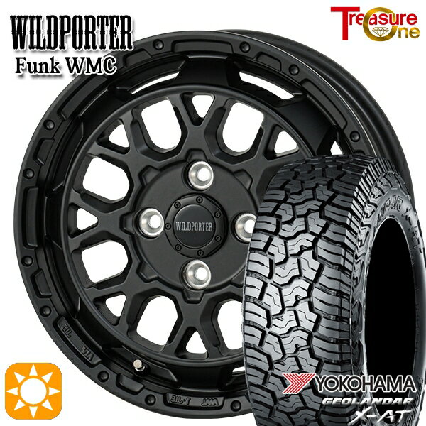 【取付対象】アゲトラ 155/65R14 ヨコハマ ジオランダーX-AT G016 トレジャーワン ワイルドポーター ファンク WMC MBK 14インチ 4.5J 4H100 サマータイヤホイールセット