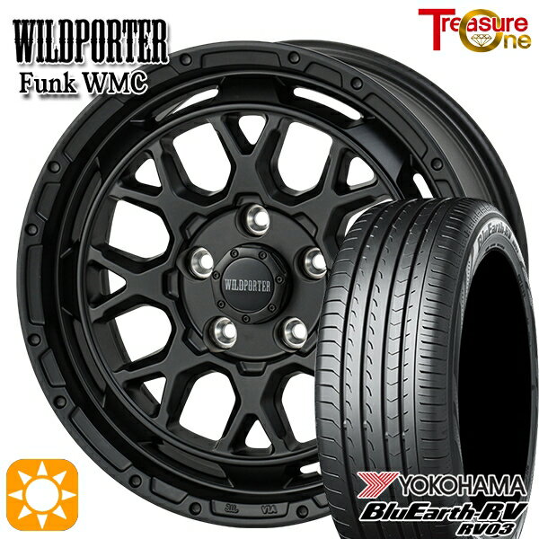 【取付対象】エルグランド クロスロード 215/65R16 98H ヨコハマ ブルーアース RV03 トレジャーワン ワイルドポーター ファンク WMC MBK 16インチ 7.0J 5H114.3 サマータイヤホイールセット