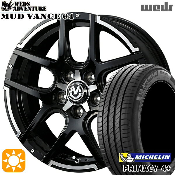 【取付対象】アウトランダー デリカD5 225/55R18 98V ミシュラン プライマシー4プラス Weds マッドヴァンス04 ブラックポリッシュ 18インチ 7.0J 5H114.3 サマータイヤホイールセット