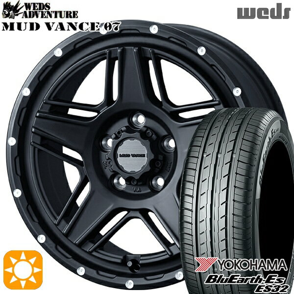 【取付対象】ヴェゼル オデッセイ 215/60R16 95H ヨコハマ ブルーアース ES32 Weds マッドヴァンス07 フルマットブラック 16インチ 7.0J 5H114.3 サマータイヤホイールセット