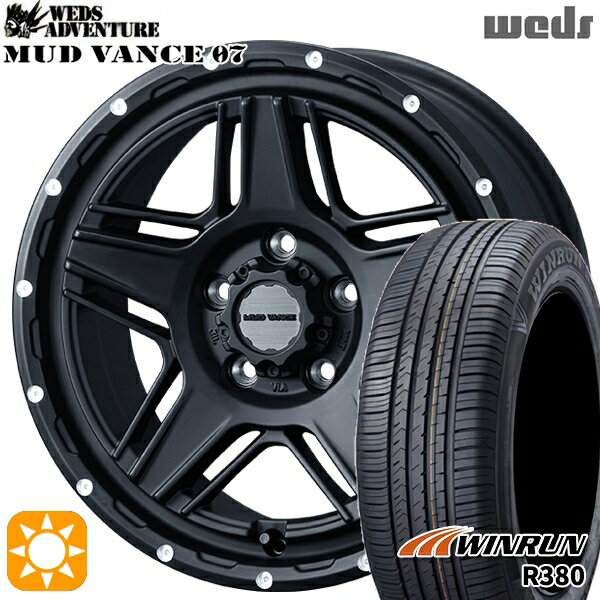 【取付対象】エルグランド クロスロード 215/65R16 98H ウィンラン R380 Weds マッドヴァンス07 フルマットブラック 16インチ 7.0J 5H114.3 サマータイヤホイールセット