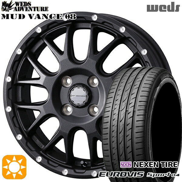 【取付対象】165/60R14 75H ロードストーン ユーロビズ Sport 04 Weds マッドヴァンス08 フリントブラック 14インチ 4.5J 4H100 サマータイヤホイールセット