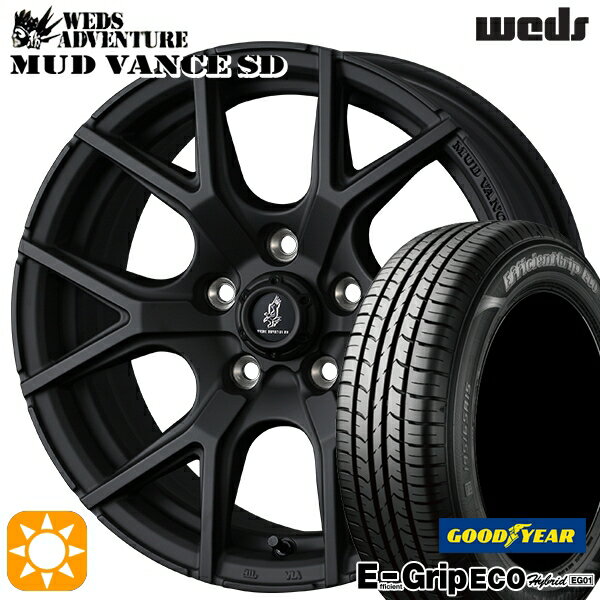 【取付対象】エスティマ ヤリスクロス 215/60R16 95H グッドイヤー エフィシェントグリップ エコ EG01 Weds ウェッズ マッドヴァンスSD フルマットブラック 16インチ 7.0J 5H114.3+35 サマータイヤホイールセット
