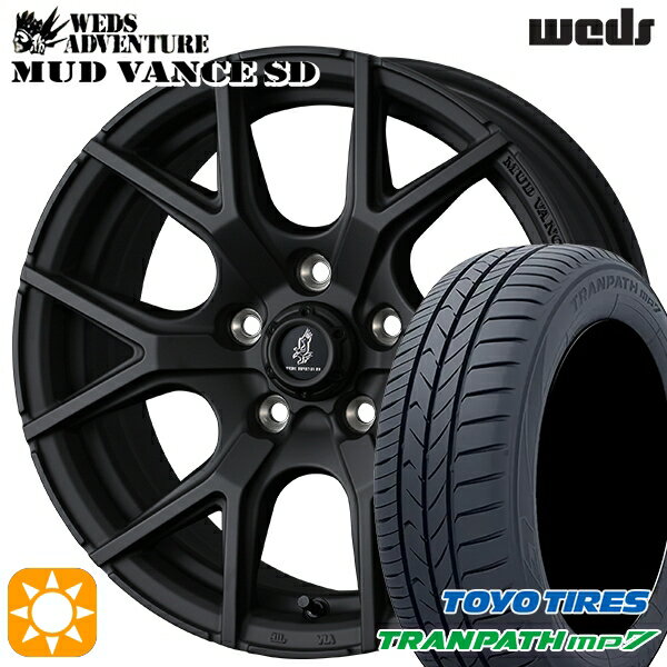 【取付対象】エスティマ ヤリスクロス 215/60R16 95H トーヨー トランパス mp7 Weds ウェッズ マッドヴァンスSD フルマットブラック 16インチ 7.0J 5H114.3+35 サマータイヤホイールセット