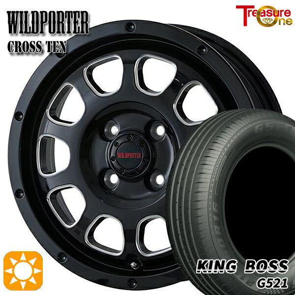 【取付対象】165/60R14 75H キングボス G521 トレジャーワン ワイルドポーター クロステン BK/SM 14インチ 4.5J 4H100 サマータイヤホイールセット