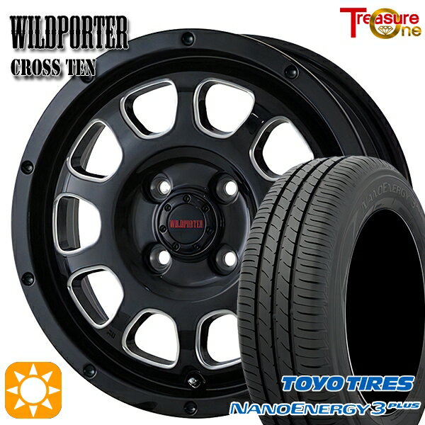 【取付対象】195/45R16 80W トーヨー ナノエナジー3プラス トレジャーワン ワイルドポーター クロステン BK/SM 16インチ 6.0J 4H100 サマータイヤホイールセット