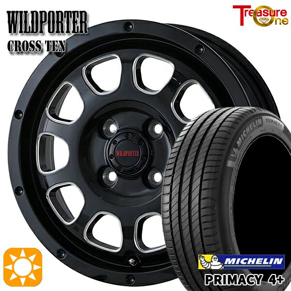 【取付対象】アクア ヤリス 195/50R16 88V XL ミシュラン プライマシー4プラス トレジャーワン ワイルドポーター クロステン BK/SM 16インチ 6.0J 4H100 サマータイヤホイールセット