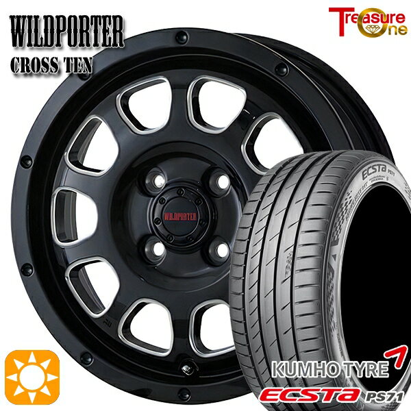 【取付対象】アクア ヤリス 205/40R17 84W XL クムホ エクスタ PS71 トレジャーワン ワイルドポーター クロステン BK/SM 17インチ 6.5J 4H100 サマータイヤホイールセット